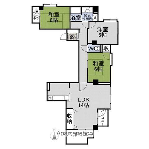リルト松本(3LDK/2階)の間取り写真
