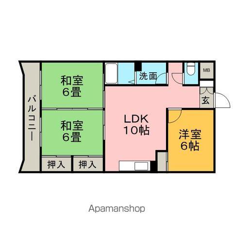 グリーンヒル観世Ⅰ(3LDK/3階)の間取り写真