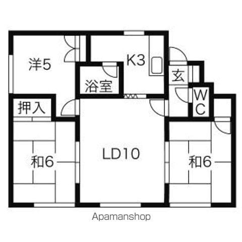 パークマンション1(3LDK/2階)の間取り写真
