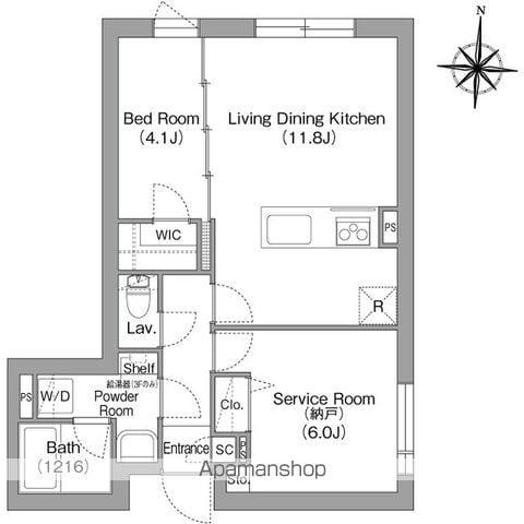 コンフォリア・リヴ両国イースト(1SLDK/2階)の間取り写真