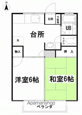 五町目一番館(2DK/1階)の間取り写真