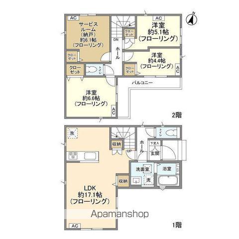 東武鉄道野田線 大和田駅(埼玉) 徒歩11分 2階建 築3年(3SLDK)の間取り写真