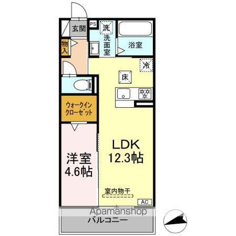 D-HILLS佐藤III(1LDK/1階)の間取り写真