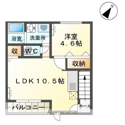 グランドコートMH(1LDK/2階)の間取り写真