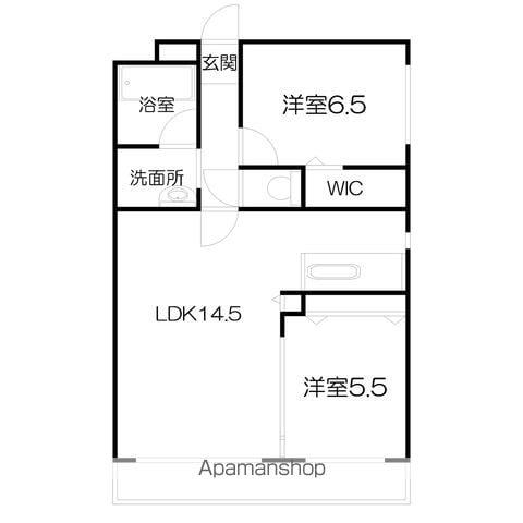 ラディア近代美術館前(2LDK/6階)の間取り写真