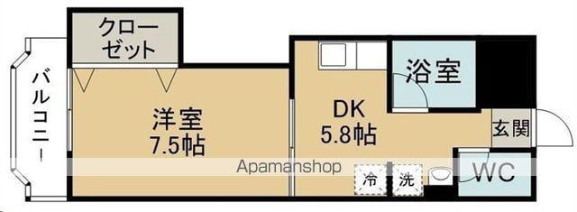 アーバンハイツ福住Ⅲ(1DK/2階)の間取り写真