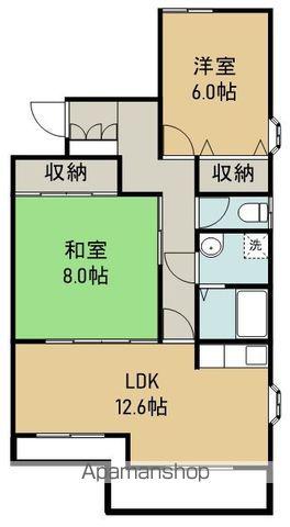 常磐線 南仙台駅 徒歩18分 2階建 築30年(2LDK/2階)の間取り写真