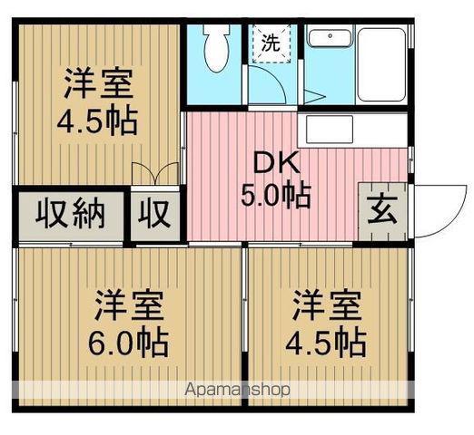 かしまハイツ2(3K/2階)の間取り写真
