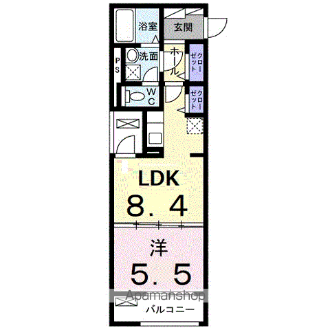 パフュームⅢ(1LDK/1階)の間取り写真
