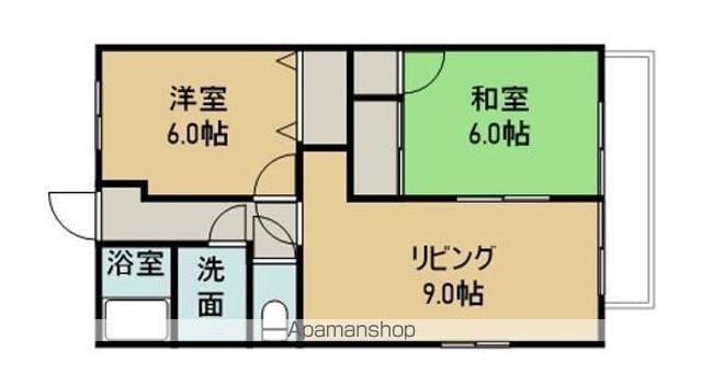 まるたかコーポF(2DK/2階)の間取り写真