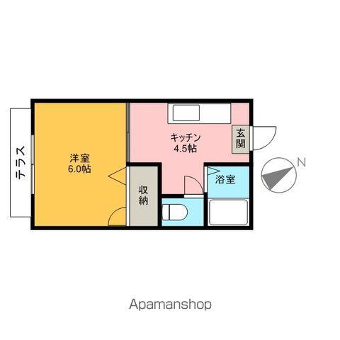 プラム須田尾(1DK/1階)の間取り写真