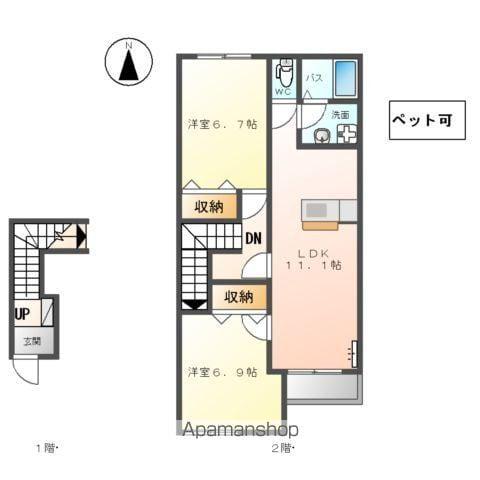 グラン・コンフォール(2LDK/2階)の間取り写真