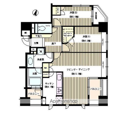 パークホームズ文京白山(2LDK/12階)の間取り写真