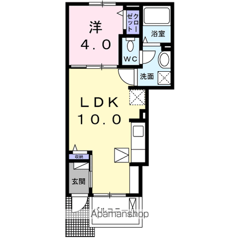 アイ・スマイル南庄町Ⅱ(1LDK/1階)の間取り写真