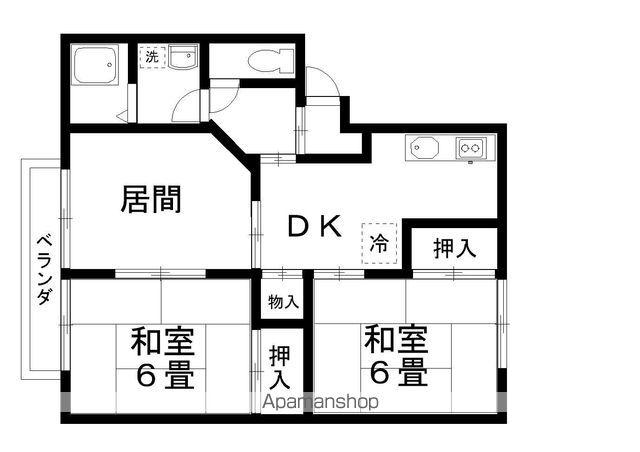 スイートバンビ(3DK/2階)の間取り写真