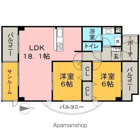 フォルムGPノース(2LDK/4階)の間取り写真