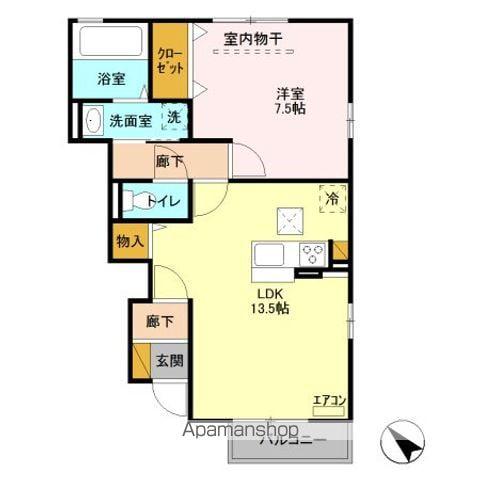 GRADO II(1LDK/1階)の間取り写真