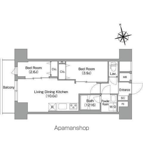 コンフォリア・リヴ南砂町イースト(2LDK/11階)の間取り写真