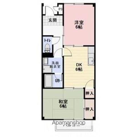 SURPLUS TWOリスンA(2DK/1階)の間取り写真