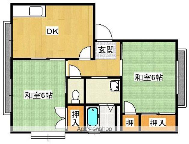 デムールノアン(2DK/2階)の間取り写真