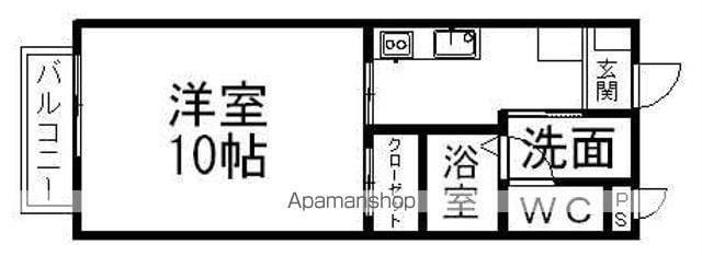 風見鶏Ⅱ(1K/1階)の間取り写真