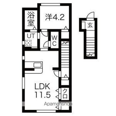 CASA CHARMANT(1LDK/2階)の間取り写真