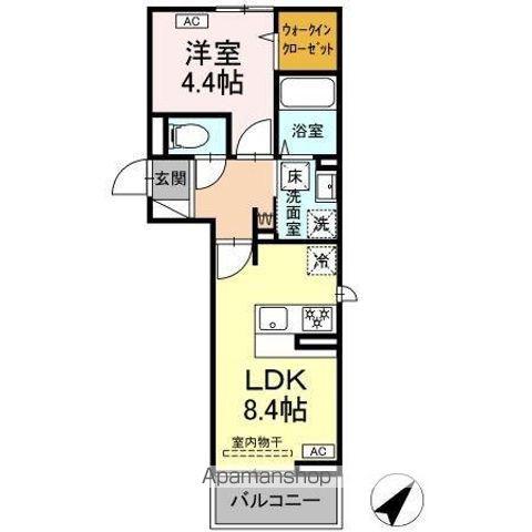 アイコート湯田温泉通(1LDK/1階)の間取り写真