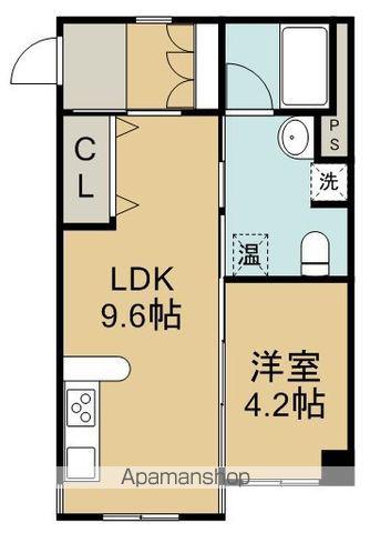 副都心ビル百番館木町通(1LDK/3階)の間取り写真