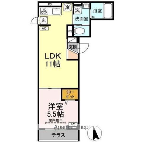 セレスティア東向島(1LDK/1階)の間取り写真
