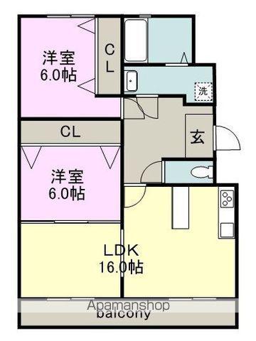 サンシャインイトウ(2LDK/3階)の間取り写真