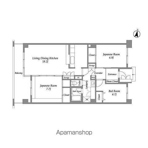 テレパレス西千葉(3LDK/6階)の間取り写真