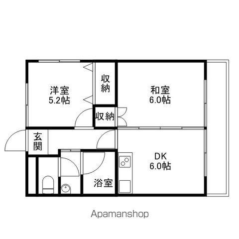 アーバンプロムナード(2DK/1階)の間取り写真