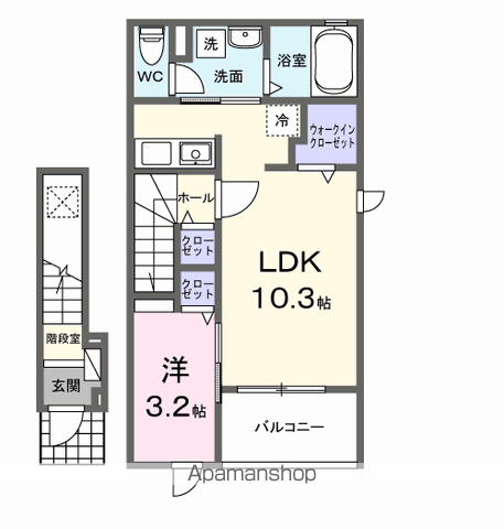 エクイティⅤ(1LDK/2階)の間取り写真