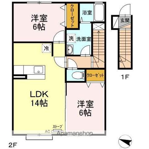 グランモアM(2LDK/2階)の間取り写真