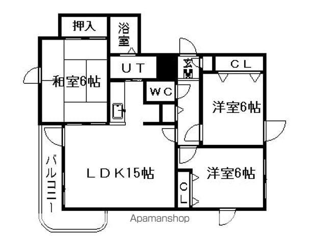 ソシアルコート伏見(3LDK/4階)の間取り写真