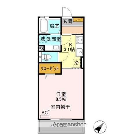 レジデンス令和(1K/2階)の間取り写真