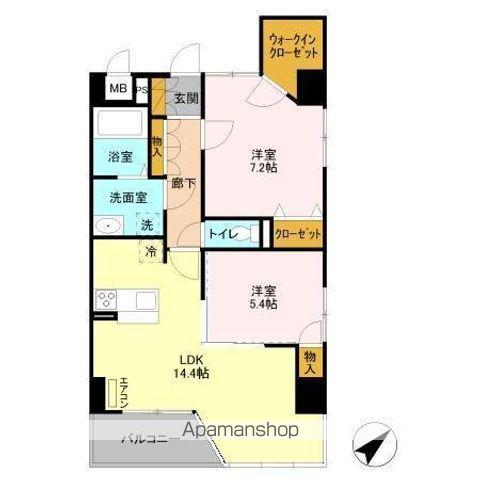 MURRAY HILL(2LDK/1階)の間取り写真