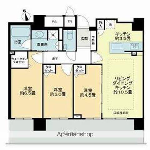 ライオンズ南平岸ディアレジェンド(3LDK/4階)の間取り写真