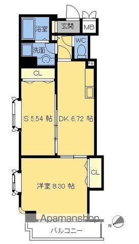 エンブル・ピュア梅屋町(1SDK/2階)の間取り写真