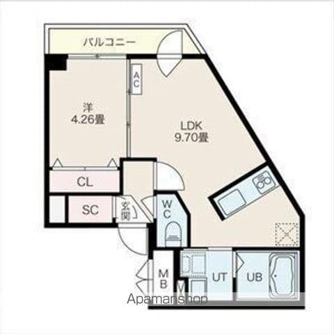 ヴェネーノ円山(1LDK/3階)の間取り写真