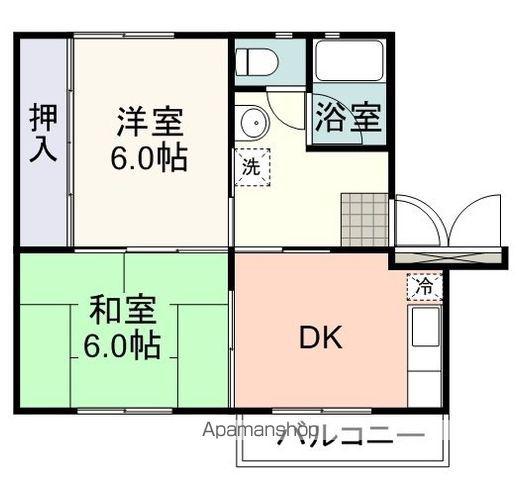 松富団地3号棟(2DK/3階)の間取り写真