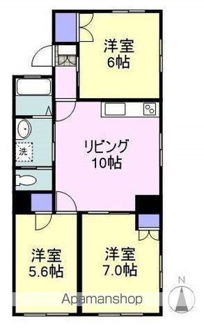 ルーミー甲府80号館(3LDK/1階)の間取り写真