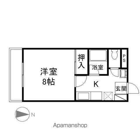 コーポアプリコット(1K/1階)の間取り写真