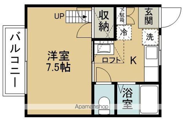 キャンパスヤード(1K/1階)の間取り写真