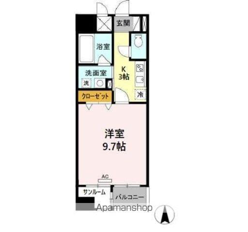 あいさきがけ(1K/5階)の間取り写真