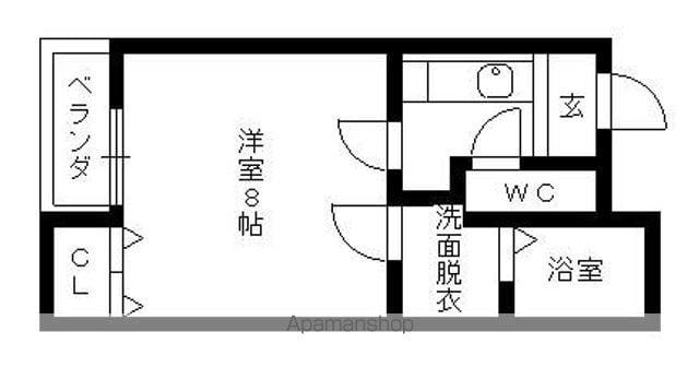 クレフラスト新守山A棟(1K/1階)の間取り写真