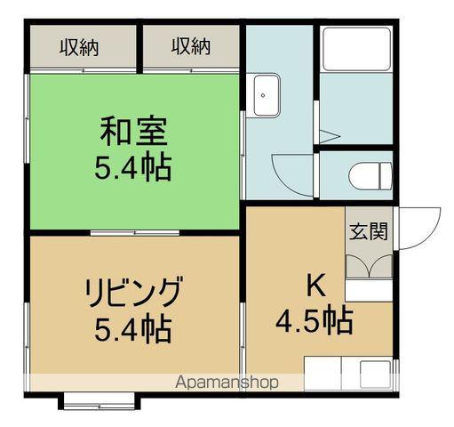 レジデンスカトレアB(2K/2階)の間取り写真