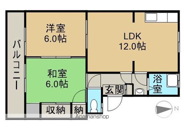 桜ヶ丘マンション(2LDK/4階)の間取り写真