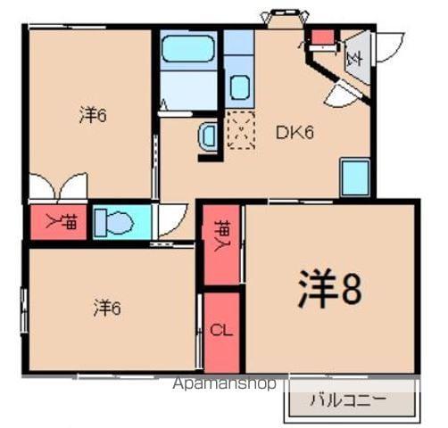 コーポ小川B(3DK/2階)の間取り写真