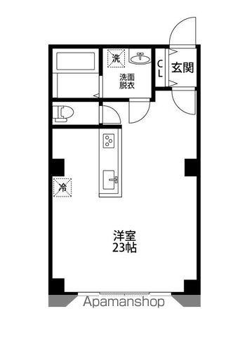 ウエスト STUDIO BLDG(ワンルーム/2階)の間取り写真